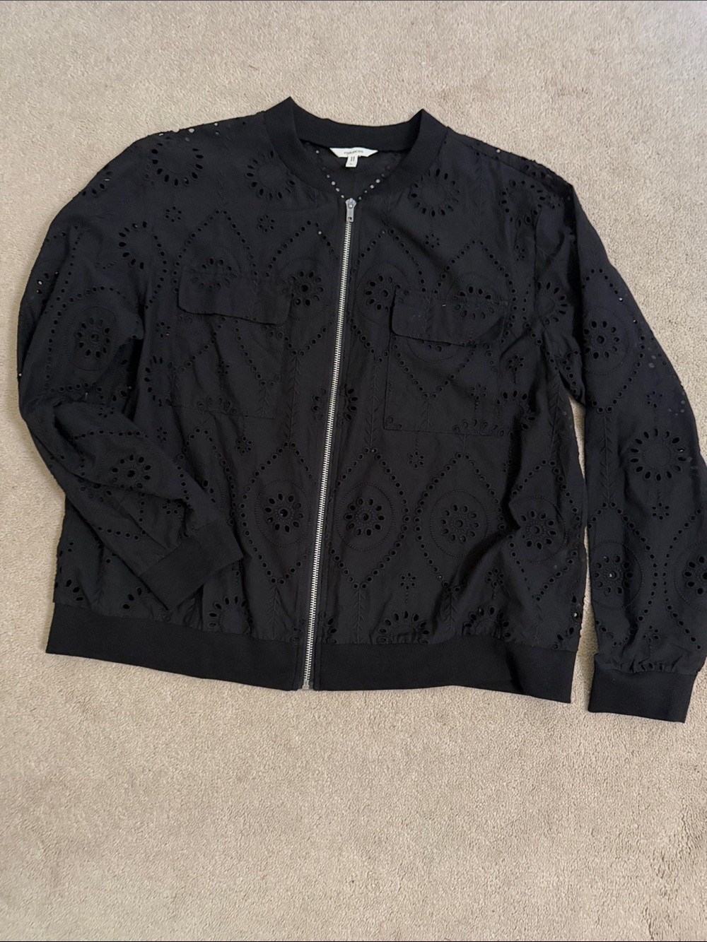 Maurice’s Black Eyelet Bomber Jacket - Modern Casual Zip-Up